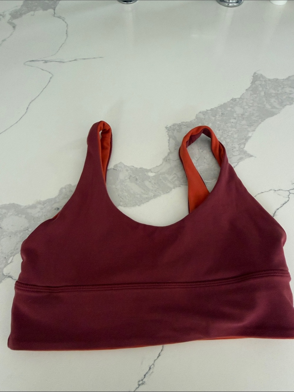 lululemon athletica Reversible Scoop Bra in Maroon & Rust